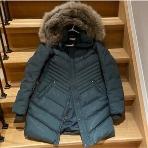 Pajar Dark Green Puffer Jacket with Fur Trim